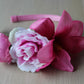 Headband with deep pink flowers 