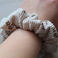 Corduroy beige and brown scrunchie
