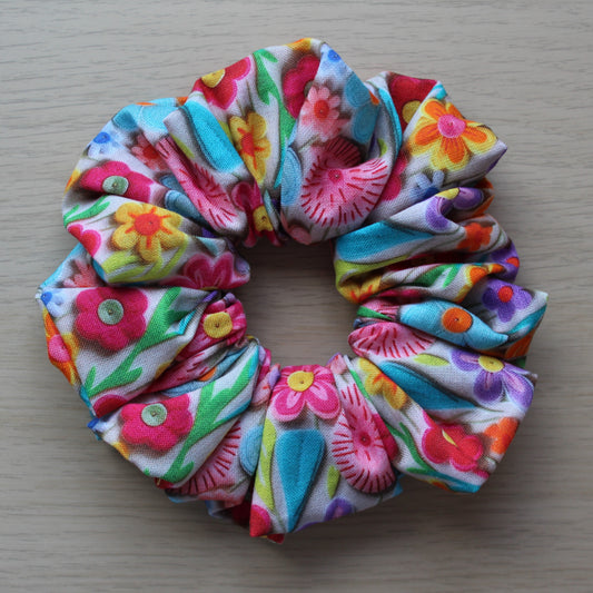 Bold floral 3d effect oversized scrunchie