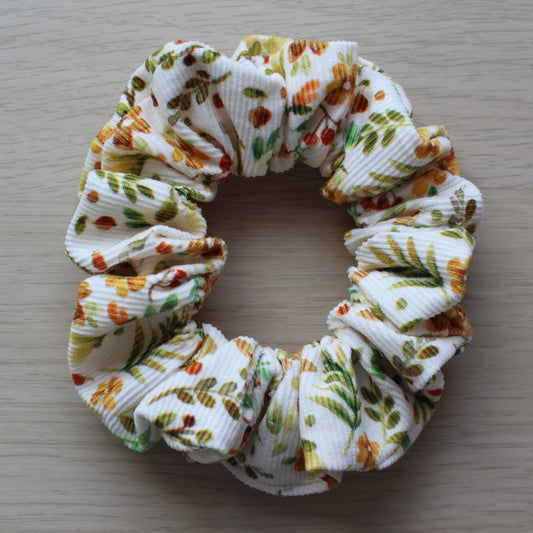 Autumn floral hair scrunchie