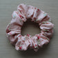 Vintage pink floral scrunchie