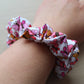 Bold butterfly pink and orange scrunchie
