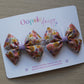 Vintage autumnal floral bow clips