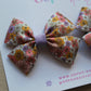 Bow hair clips in vintage ditsy autumn flowers