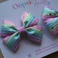Pastel bow hair clips with gold stars