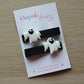 Black hair clips with ghost embellishment