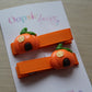 halloween themed hair clip with pumpkin 3d embellishment