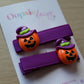 Halloween hair clips with pumpkin witch hat