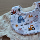 Baby bib with farm animal dsign
