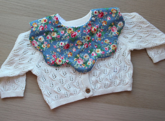 Colourful floral scallop baby bib