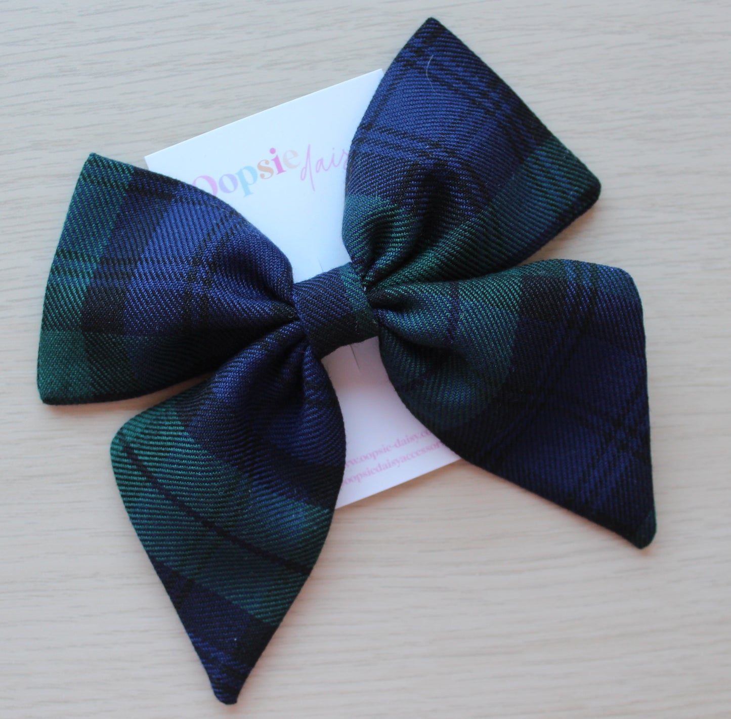 Hair bow in Black Watch Tartan