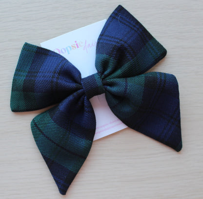 Hair bow in Black Watch Tartan