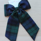 Black Watch Tartan Hair Bow Long