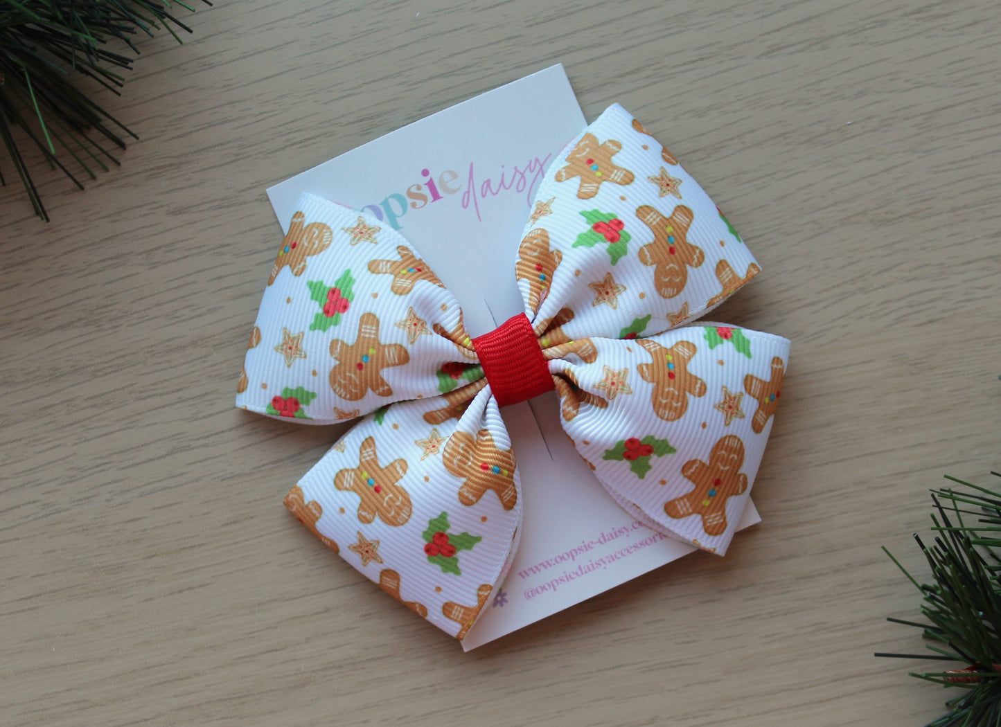 Gingerbread man hair bow