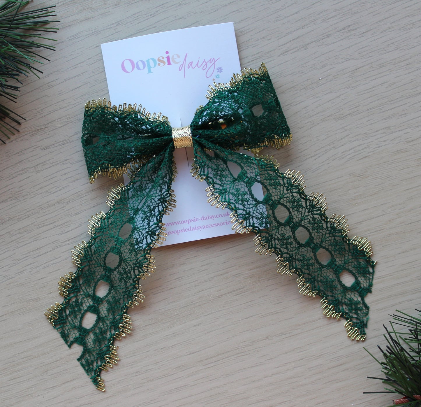 Festive Lace Hair Bow