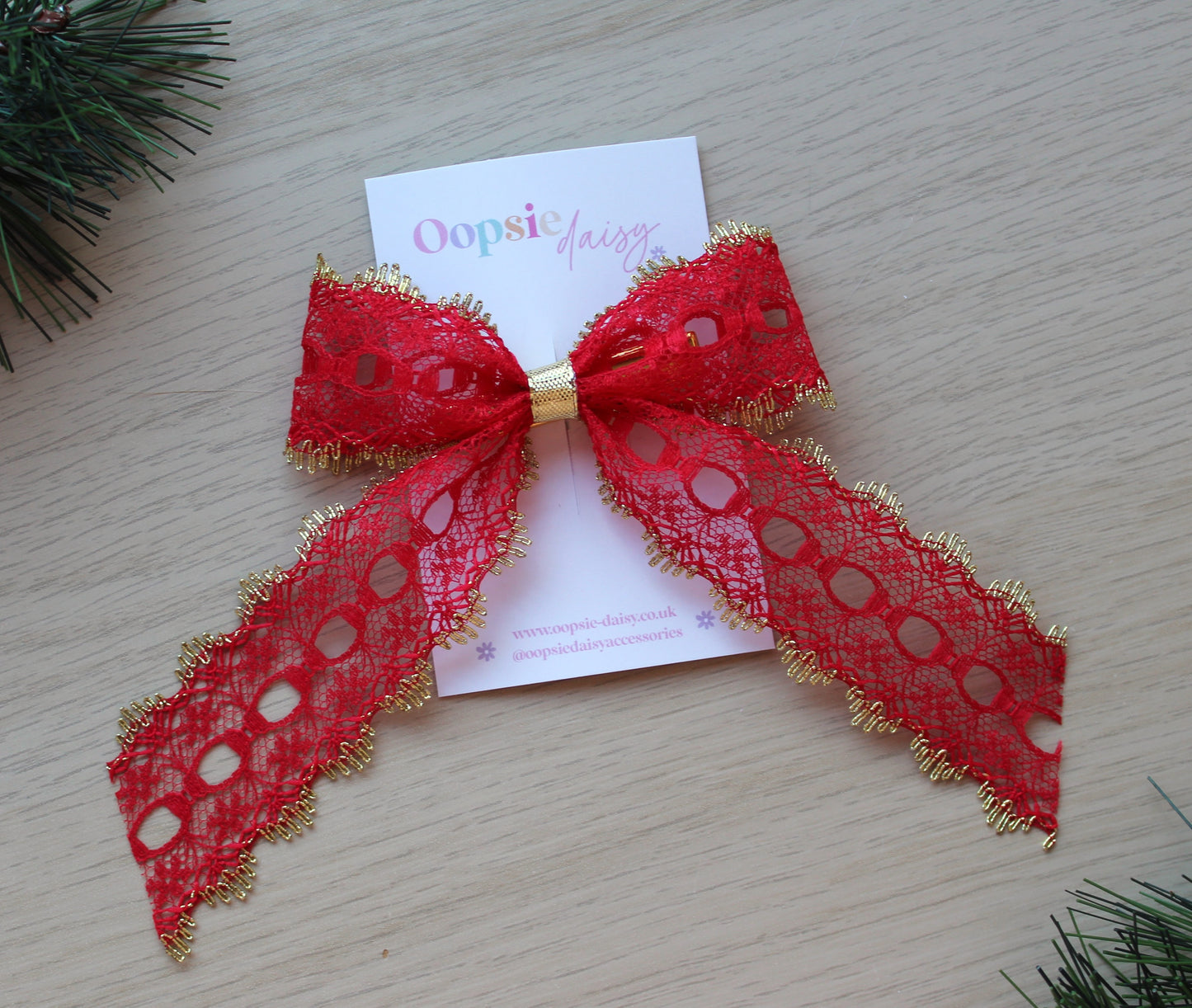 Festive Lace Hair Bow