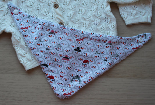 Snowman baby dribble bib