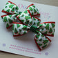 Hair bows with christmas tree design