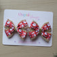 Santa hair bows with gold tinsel