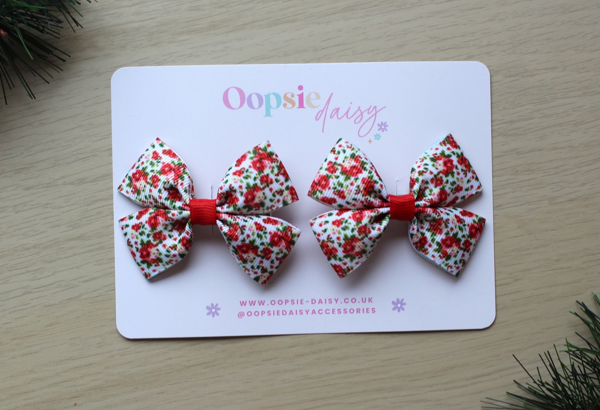 ditsy floral festive hair clips