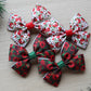 Festive floral hair bow clips