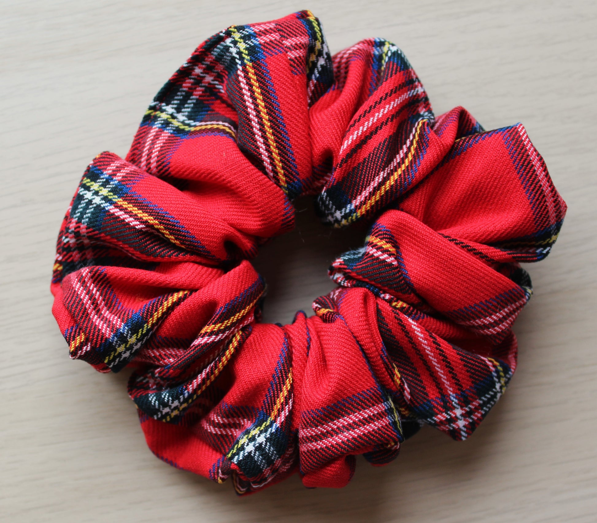 Oversized Royal Stewart tartan scrunchie