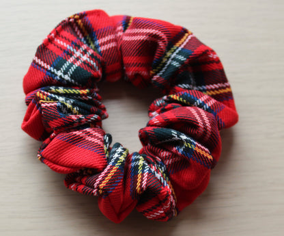 Royal stewart tartan red scrunchies