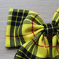 Yellow & Black Plaid  Tartan Hair Bow