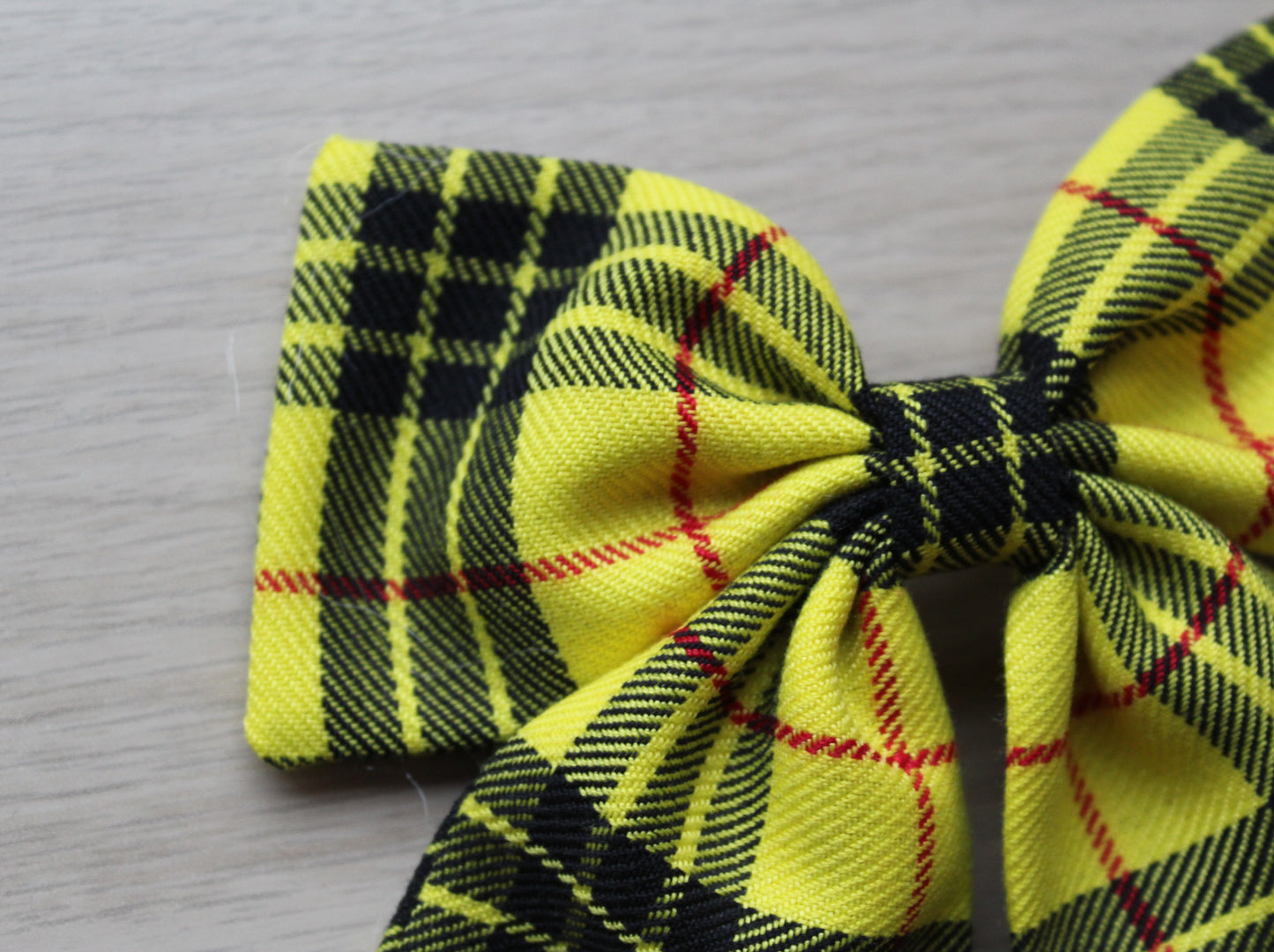 Yellow & Black Plaid  Tartan Hair Bow