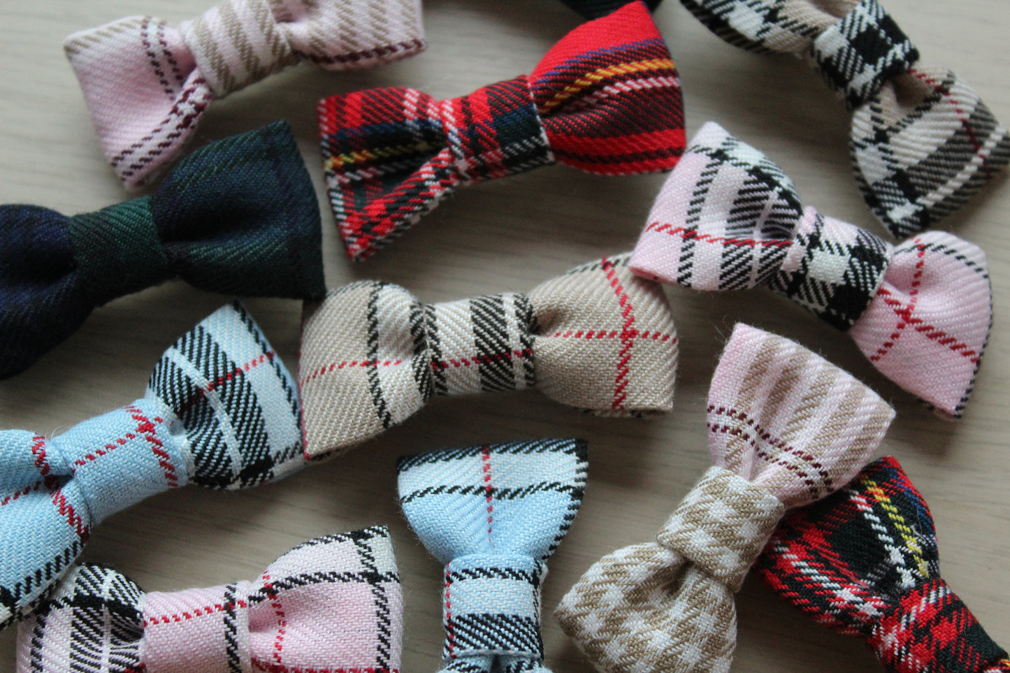 Mini Tartan Hair Bow Clips