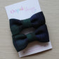 Black Watch Plaid Tartan Mini Hair Bows