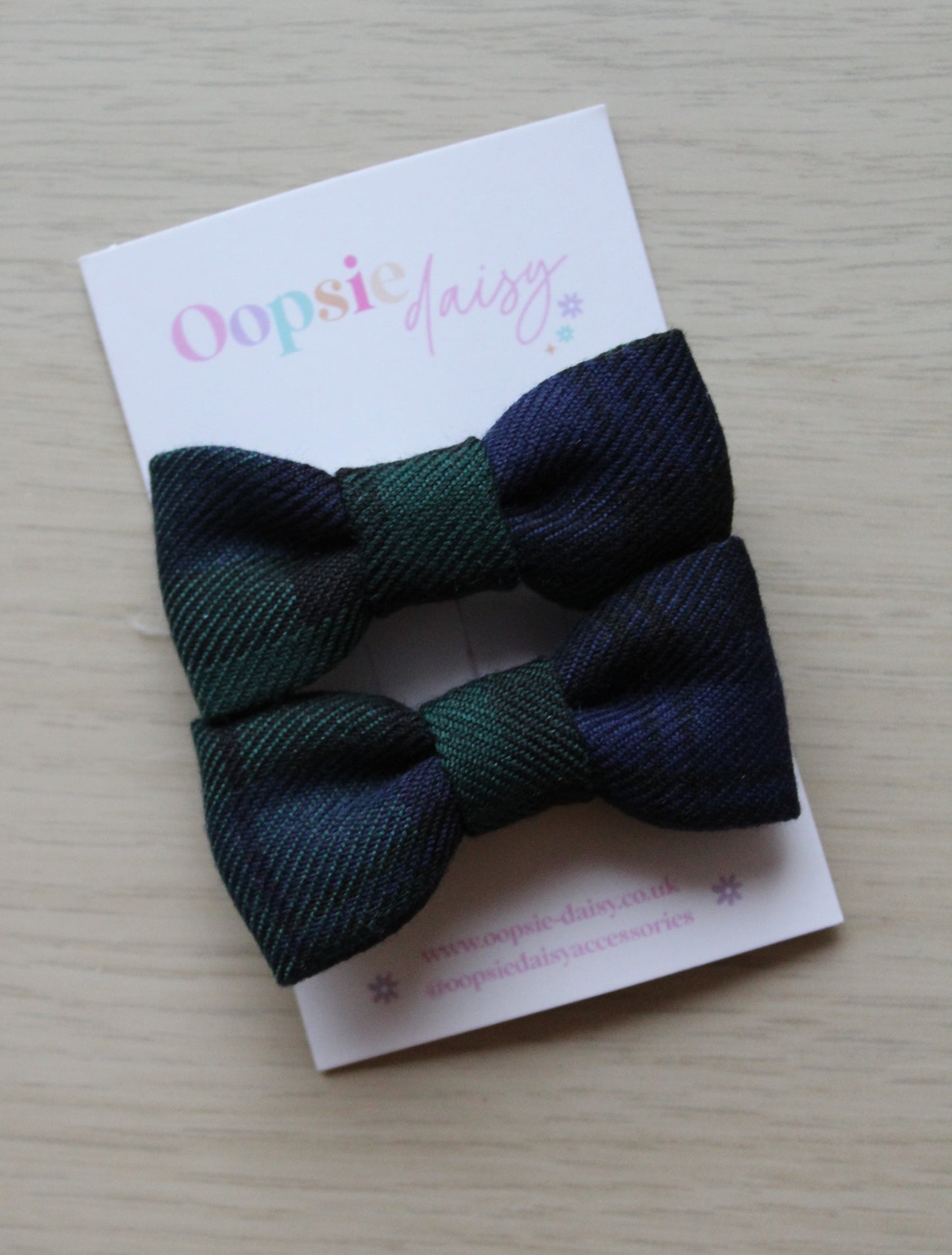 Black Watch Plaid Tartan Mini Hair Bows