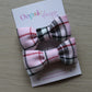 Pink & Black Plaid Tartan Mini Hair Bows