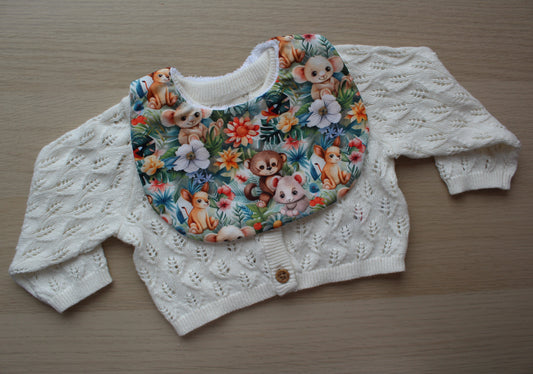 Baby bib with baby animal jungle 
