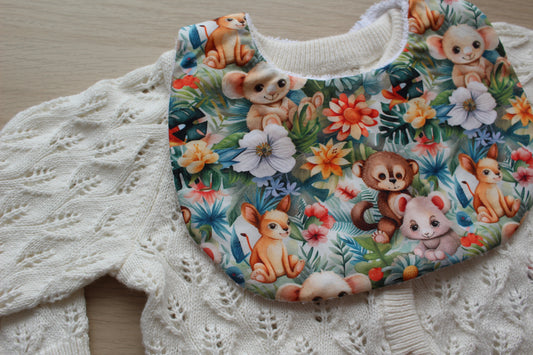 Animal design and jungle theme baby bib