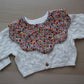 Vintage ditsy floral scallop baby bib