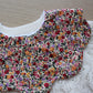 Vintage ditsy floral scallop baby bib
