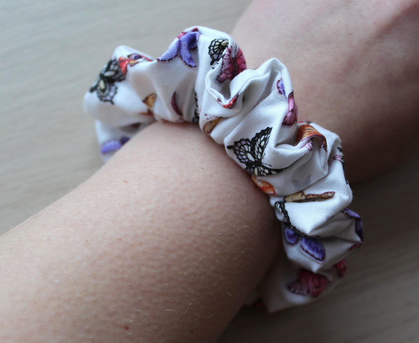 Colourful butterfly hair scrunchie