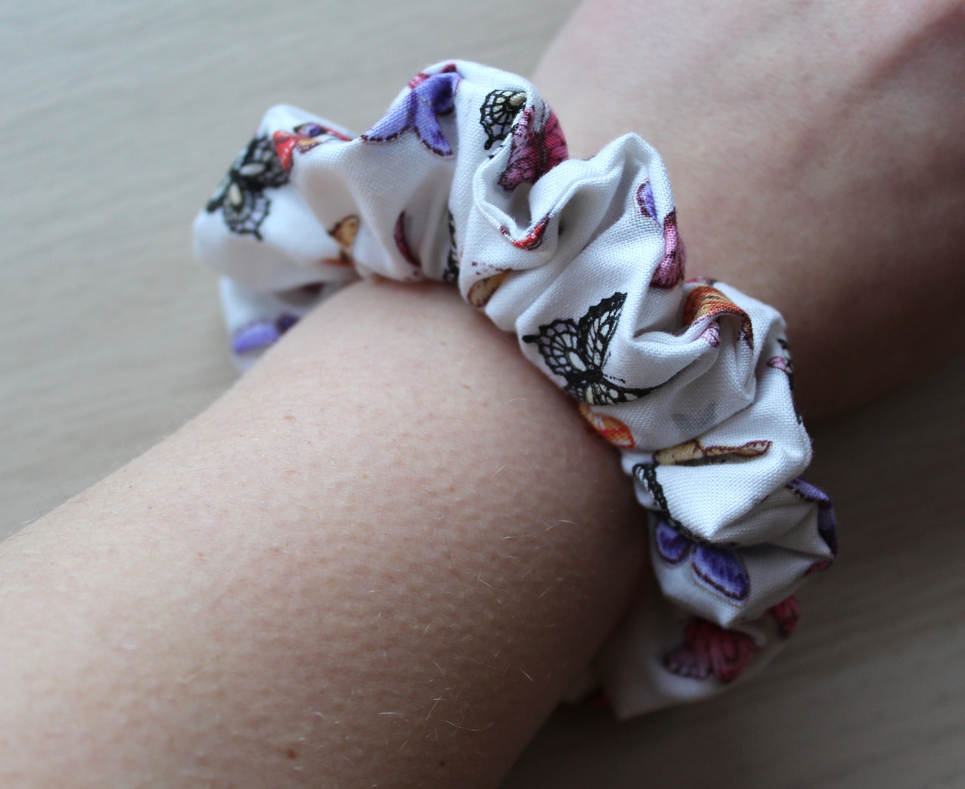 Colourful butterfly hair scrunchie
