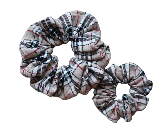 Classic beige thomson camel hair scrunchies tartan