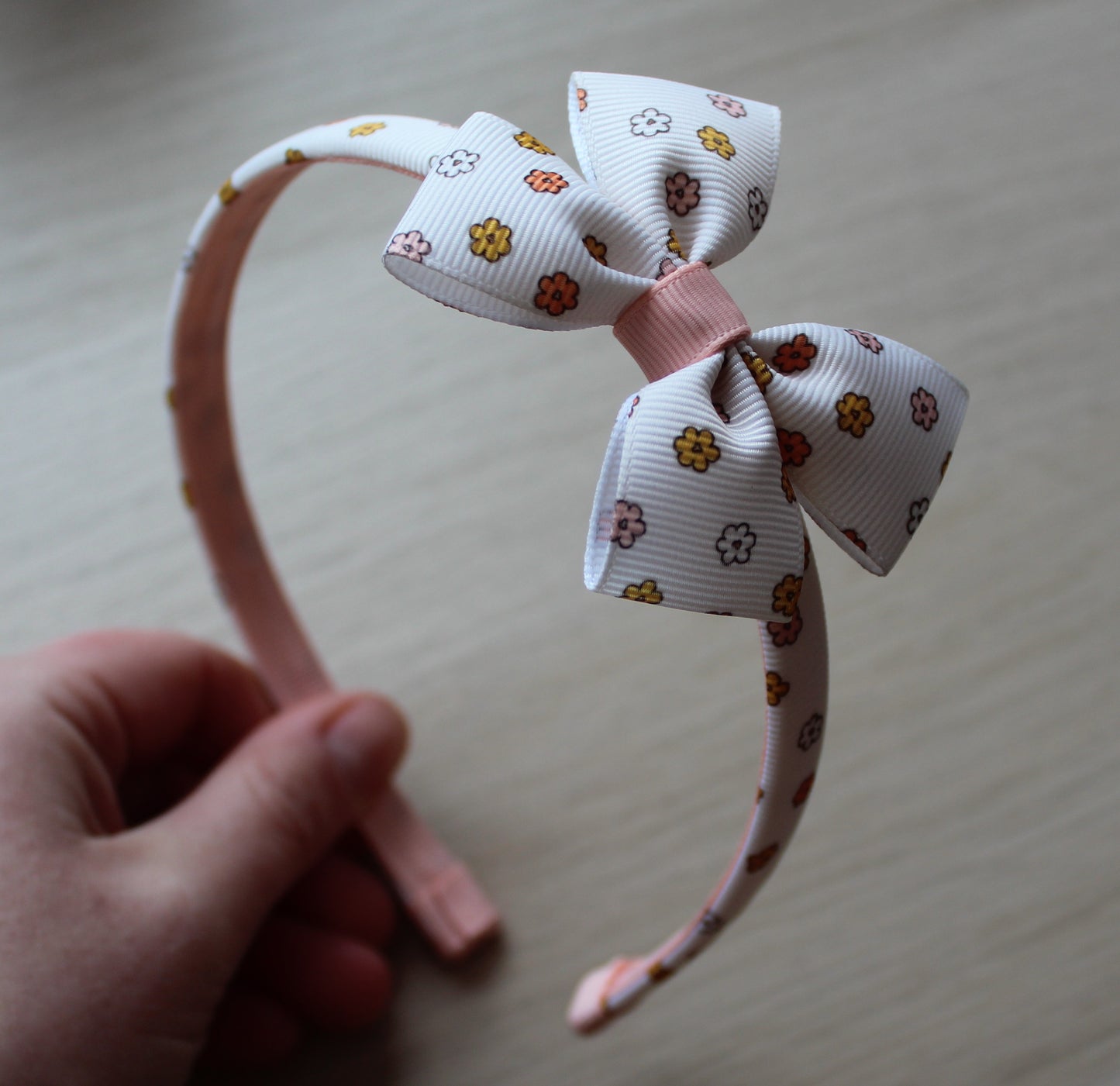Small flower bow headband