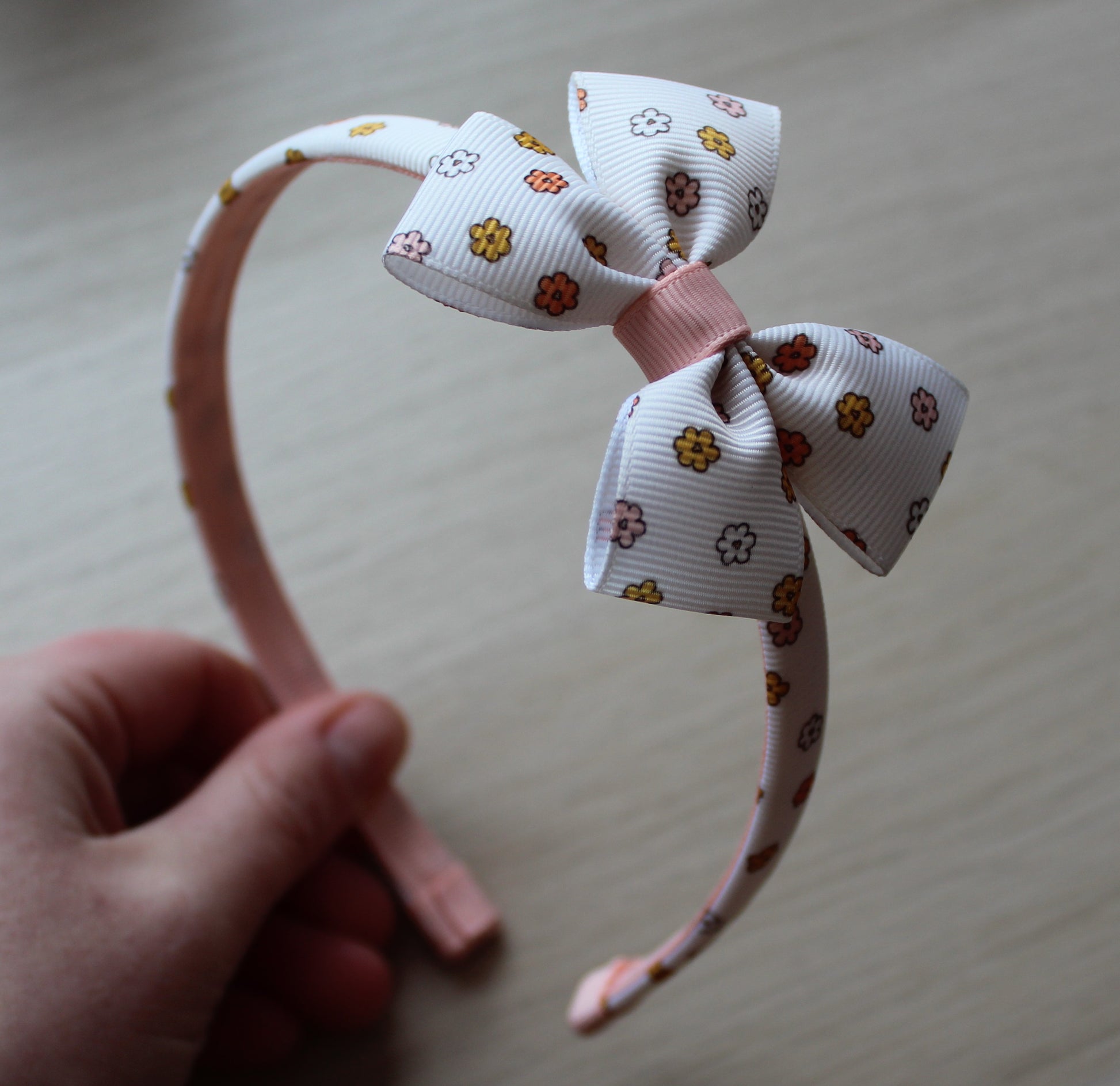 Small flower bow headband