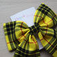 Yellow & Black Plaid Tartan Hair Bow