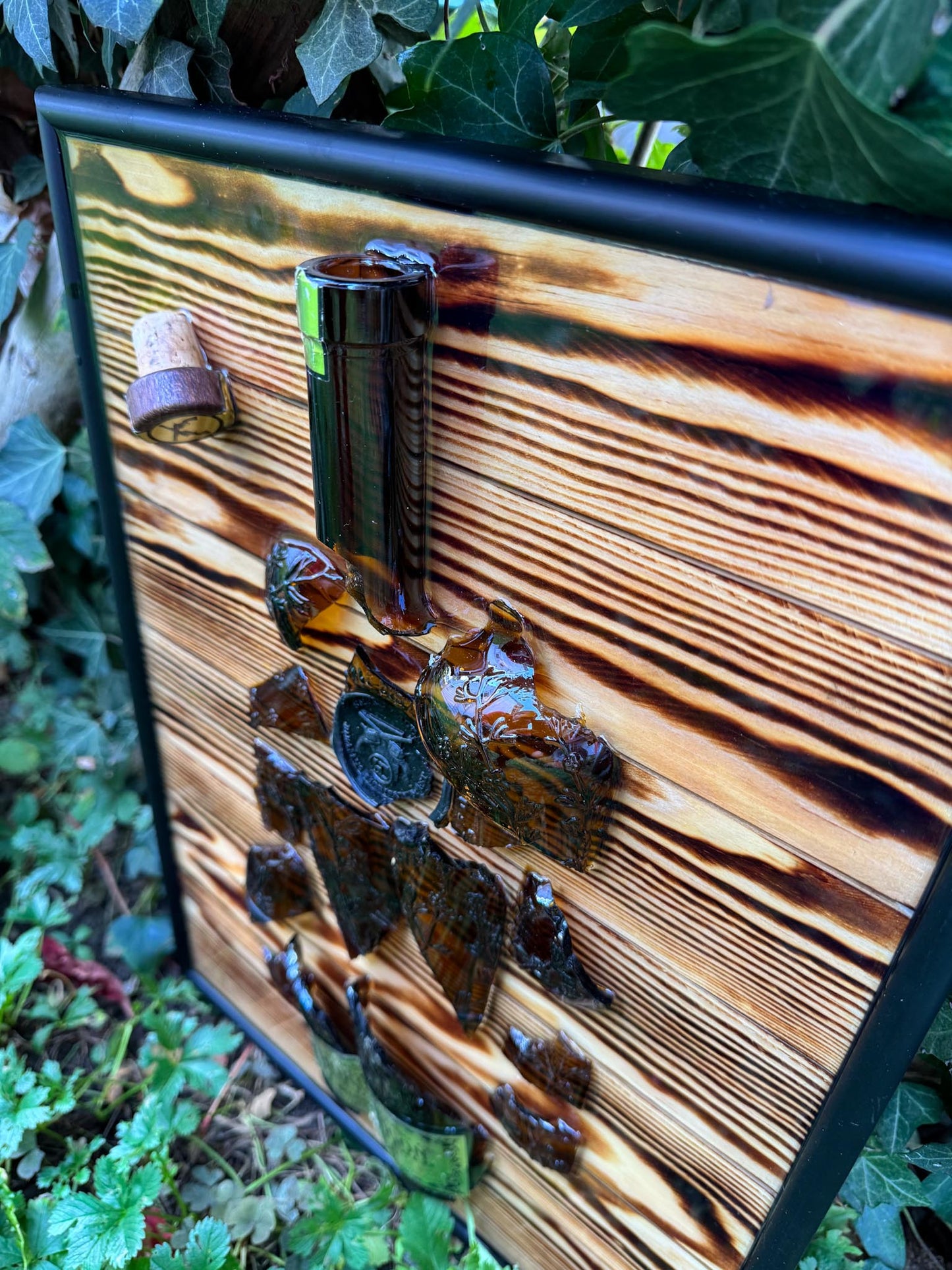 Blue and black plaid tartan hair scrunchie