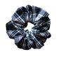 Oversized black and white tartan plaid hair scrunchie