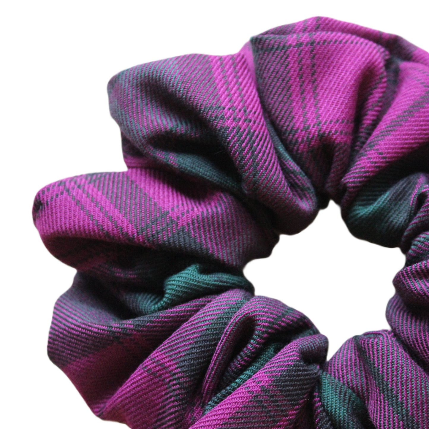 Lindsay tartan pink and green hair scrunchie