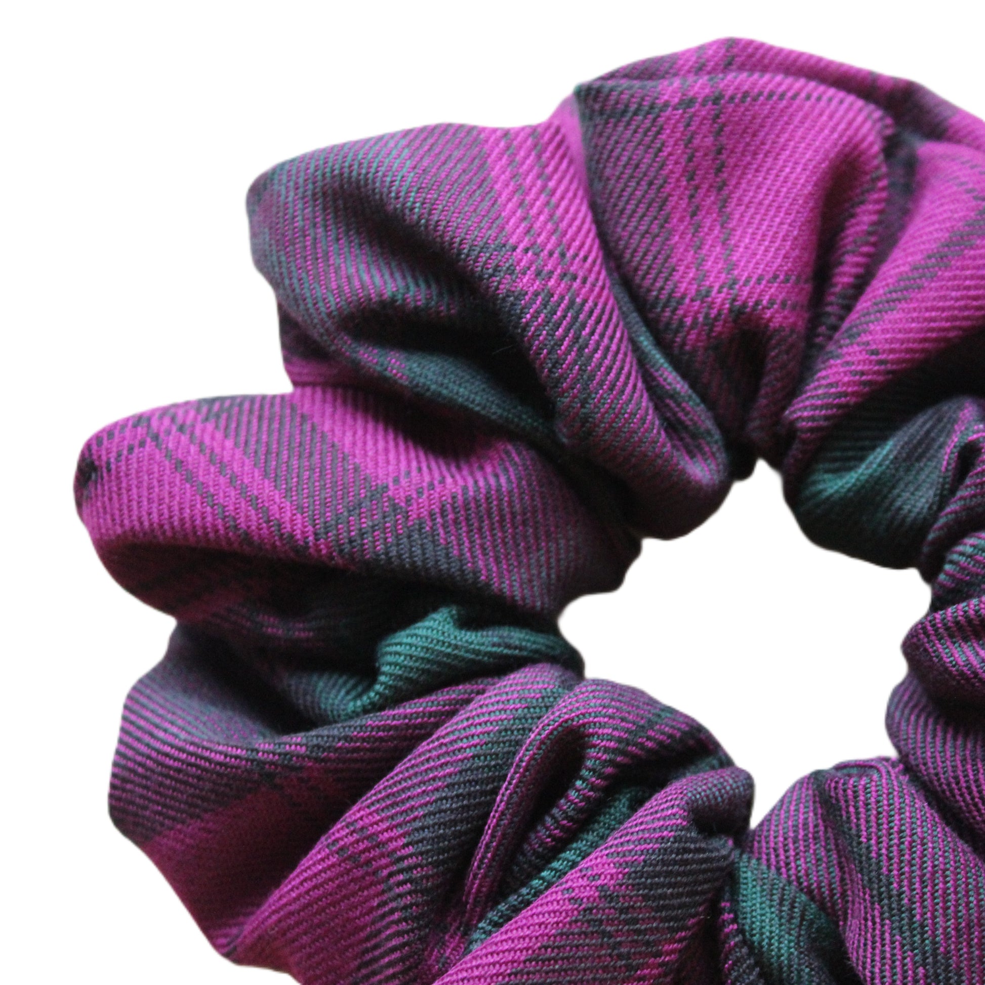 Lindsay tartan pink and green hair scrunchie