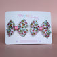 Pair hair bow clips with vintage butterfly design