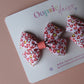 Pink multicolour leopard print hair bows