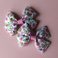 Pair hair bow clips with vintage butterfly design